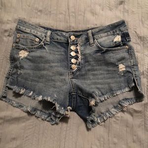 blue jean shorts from justusa. size: medium (6/8). only worn a few times.